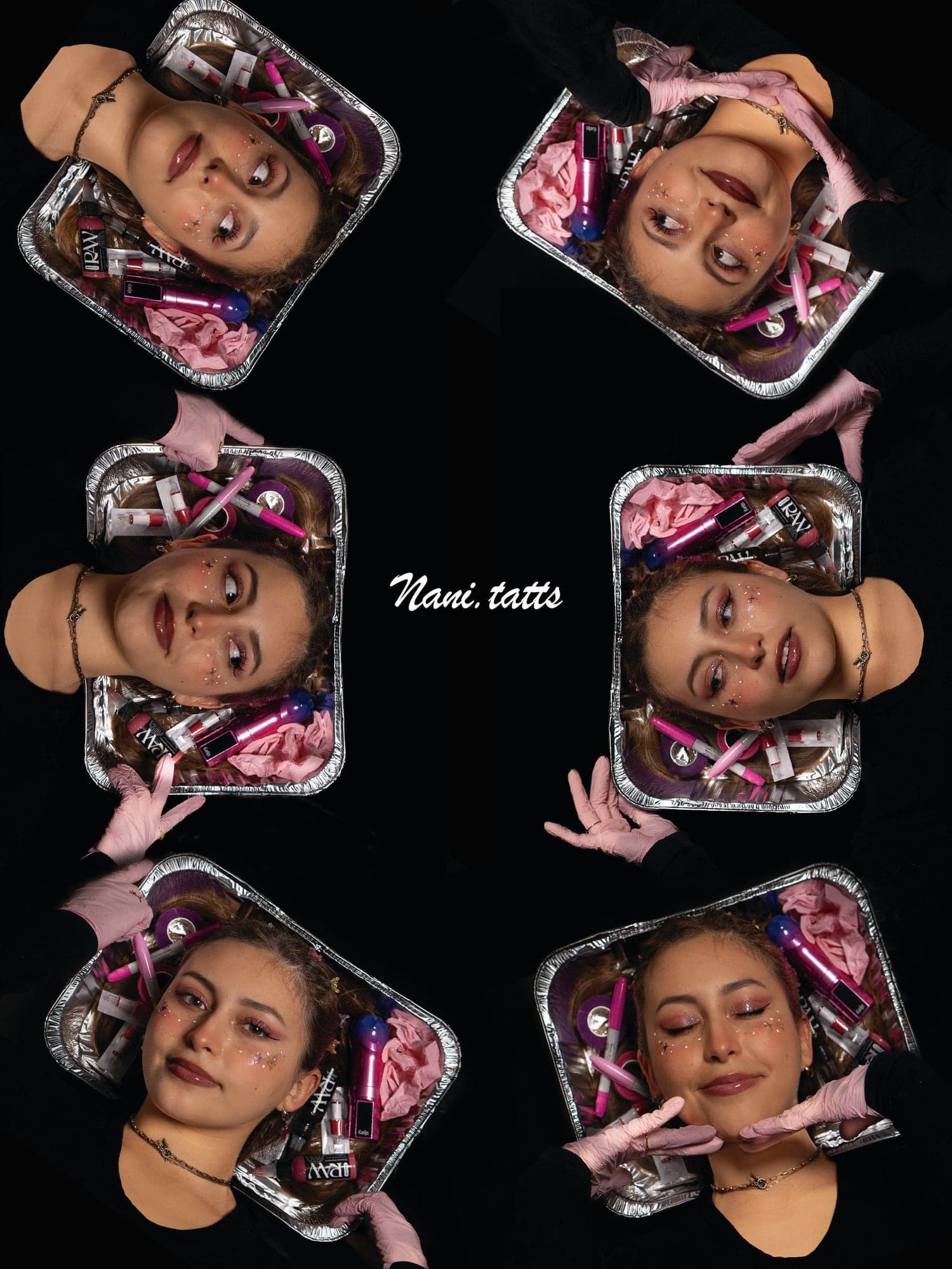 Collage de retratos para la marca Nani Tatts